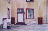 Corvey Detail 1, Architektur, Aquarell